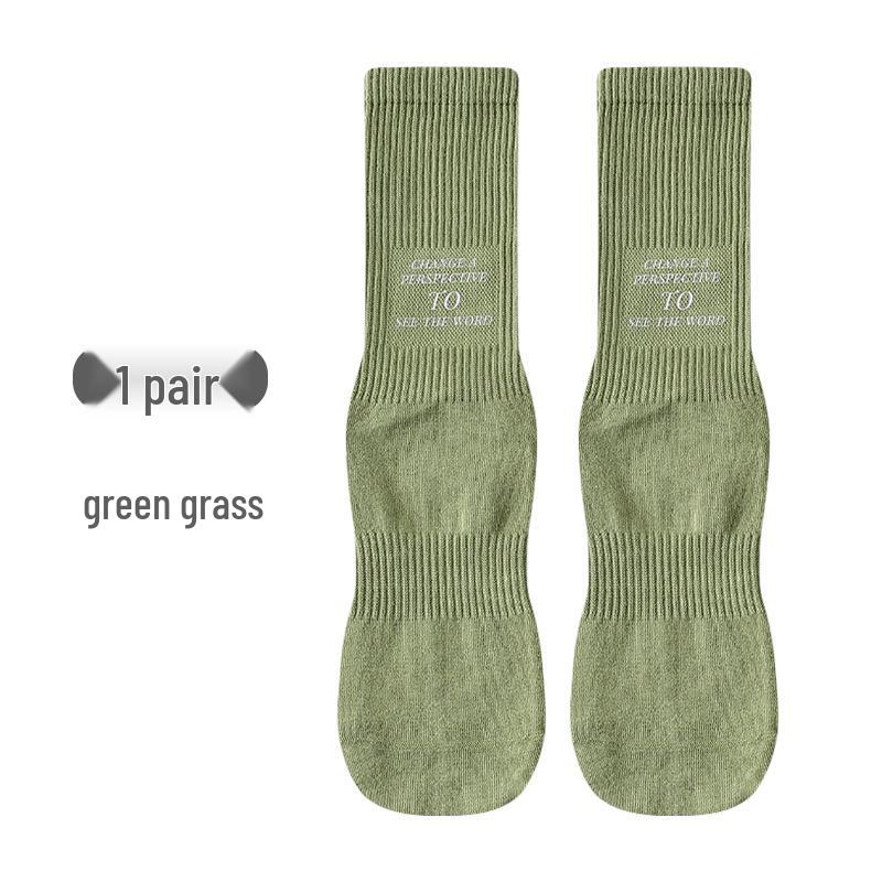 Chaussettes de Yoga Mi-Mollet Antidérapantes pour Femmes pour Saut à la Corde en Intérieur et Pilates - Printemps/Automne