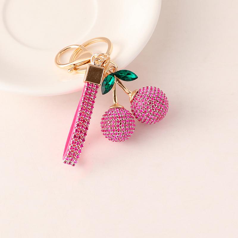 2025 New Cherry KeyChain Claw Chain Craft Full Crystal Rhinestone Women's Luxury Bags Pendant Souvenir Gifts for Family Friend