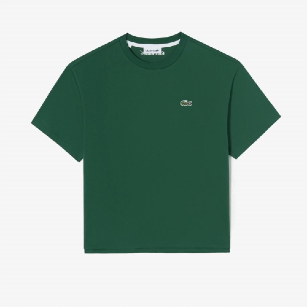 

LACOSTE Женская футболка свободного кроя с коротким рукавом [Зеленый]