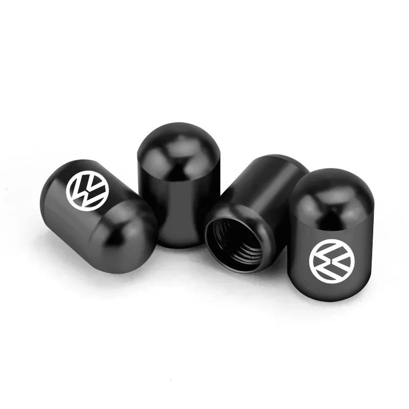 For VOLKSWAGEN VW 4PCS Car Tire Valve Caps for Volkswagen Rline Golf GTI Bora Passat Jetta Beetle Scirocco Lavida POLO CC Auto W