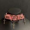 Heart Choker Gothic Cross Choker Necklace Leather Choker Necklace Women Halloween Jewelry