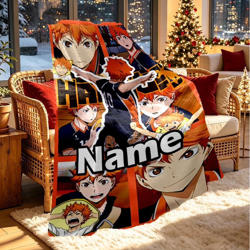 Custom Name Personalized Haikyu Print Blanket, Home Decor, Bedroom, Sofa, Camping, Couch, Gifts for Birthday ChristmasEnthusiasts