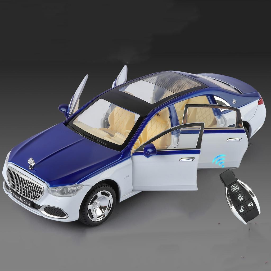 Control de Llaves 1:24 Maybachs S680 Aleación Luxy Modelo de Coche Metal Fundido Vehículos Modelo de Coche Simulación Sonido Luz Colección Regalo para Niños