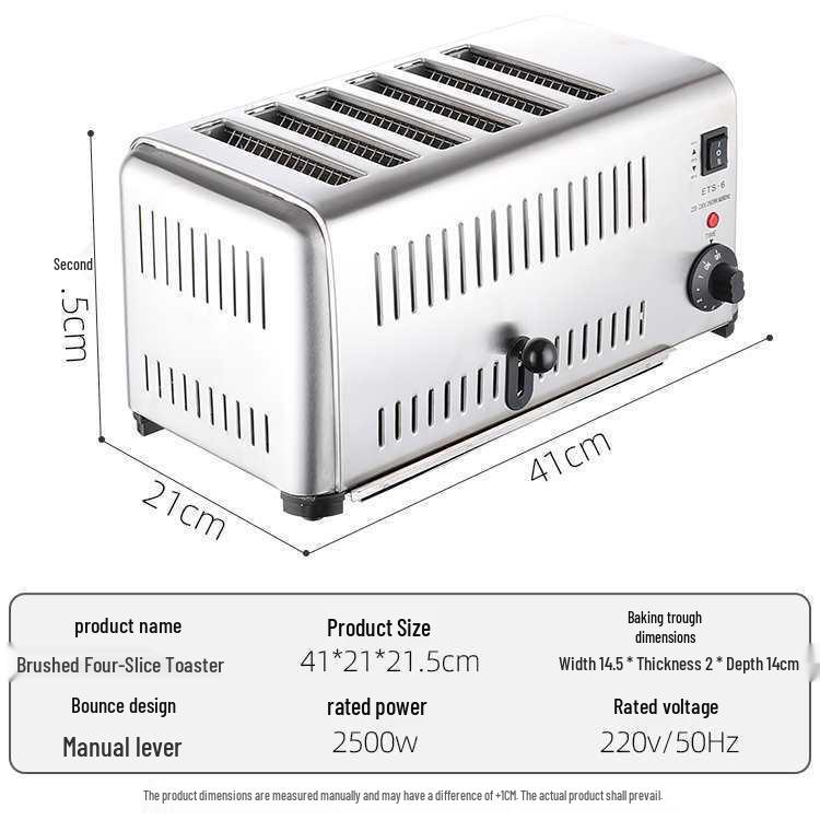 Commercial Toaster Oven: 4-Slice & 6-Slice Bread Maker for Home Use—Perfect for Toasting, Sandwiches, Breakfast, Baking, and Roujiamo