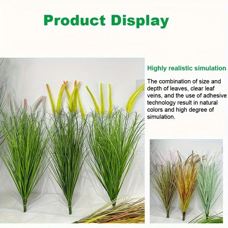 5Pcs Artificial Plants 60cm Fake Plants Lifelike Green Plant Decor Outdoor Indoor Decor Floral Arrangements Foxtail Grass