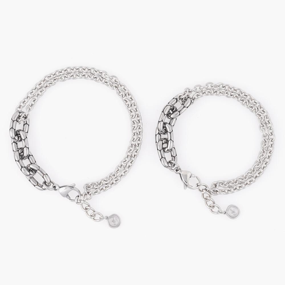 Jbans Classic Dot Ring Chain Point Surgical Steel Layered Chain Bracelet (C2501Ac1242_Sv)