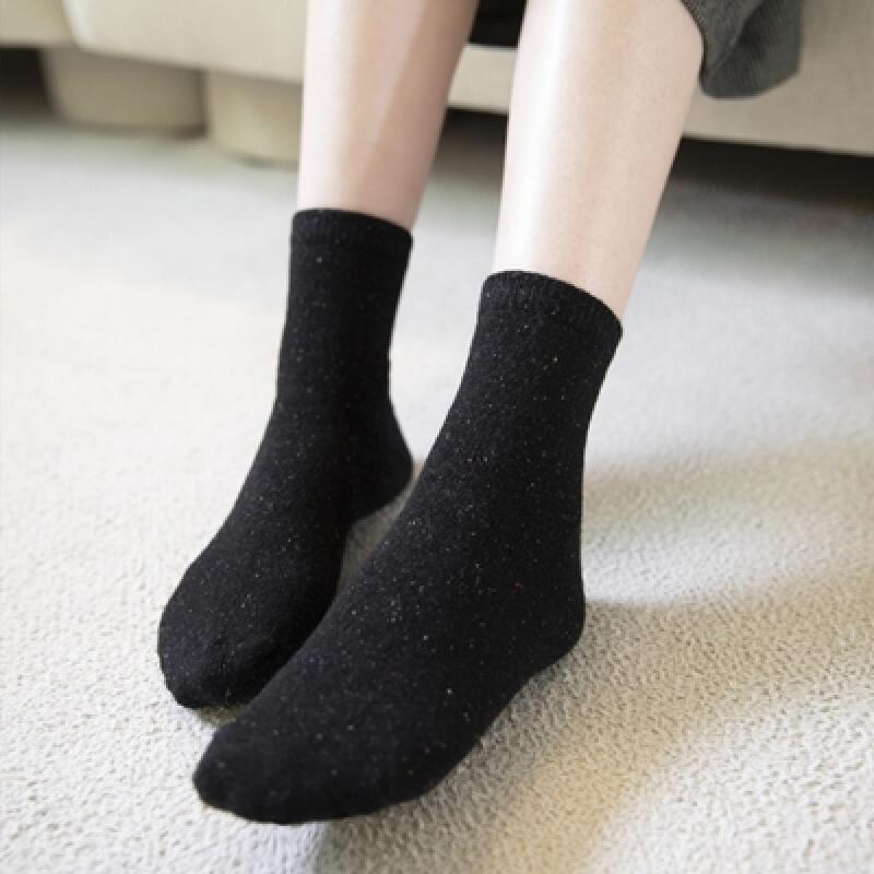 Lambswool Bokashi Socks - Black 225mm~255mm (for women)