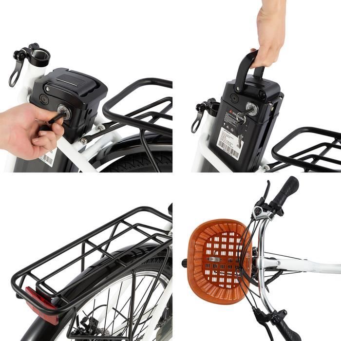 Electric Bike - DYU - C6 - 350W Motor - 36V 12.5Ah Battery - Range 70KM - White