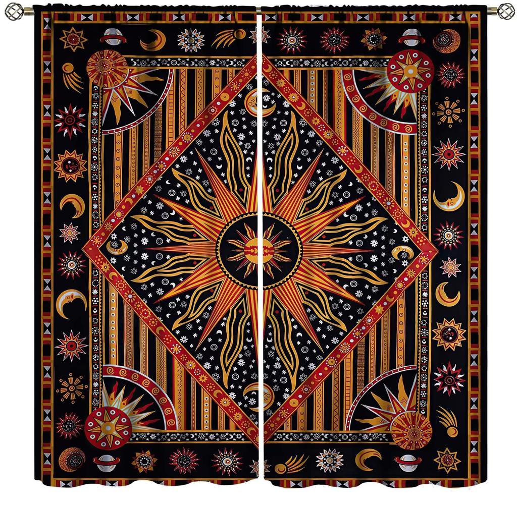 Tende oscuranti indiane mandala per camera da letto design bohémien occhielli termoisolanti stanza tende drappeggi alta ombreggiatura 2 pezzi
