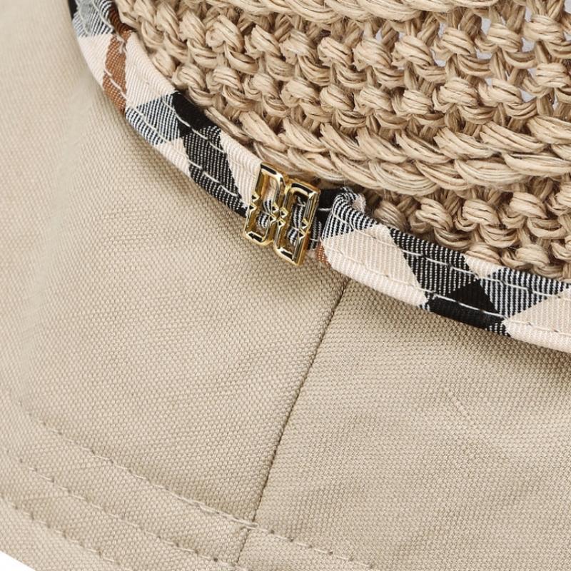 Daks Rafia Cotton Blend Check Strap Bucket Hat Dbhe5e226w2
