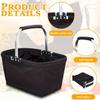 Foldable Aluminum Frame Basket with a Large Zippered Side Pocket and a Foldable Oxford Cloth Shopping Handbag