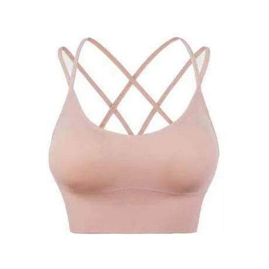 European & American Plus Size Criss-Cross Back Sports Bra - Wire-Free, Shockproof Yoga & Running Bra for Women