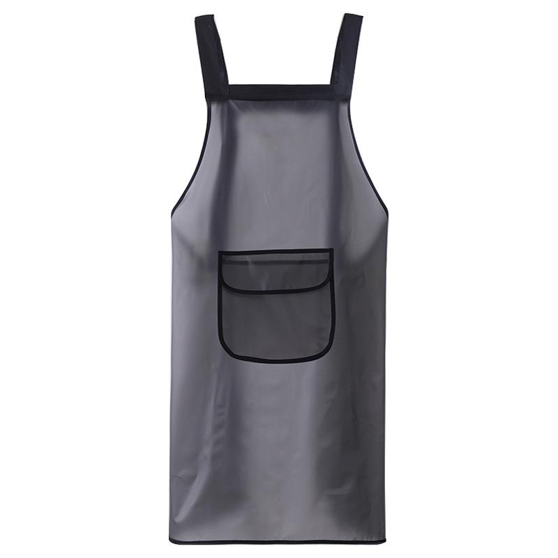 Waterproof Oil-Proof Semi-Transparent TPU Cooking Apron for Adults - Soft Leather, Hand Wiping, and Extended Coverage for Dishwashing.