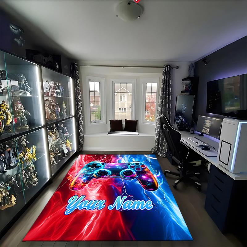 1PC Custom Name Energetic Thrill Theme Floor Mat Ideal for Living Room, Game Rooms, Office, Bedroom, Office Floor Mat , Floor Mats for Home
