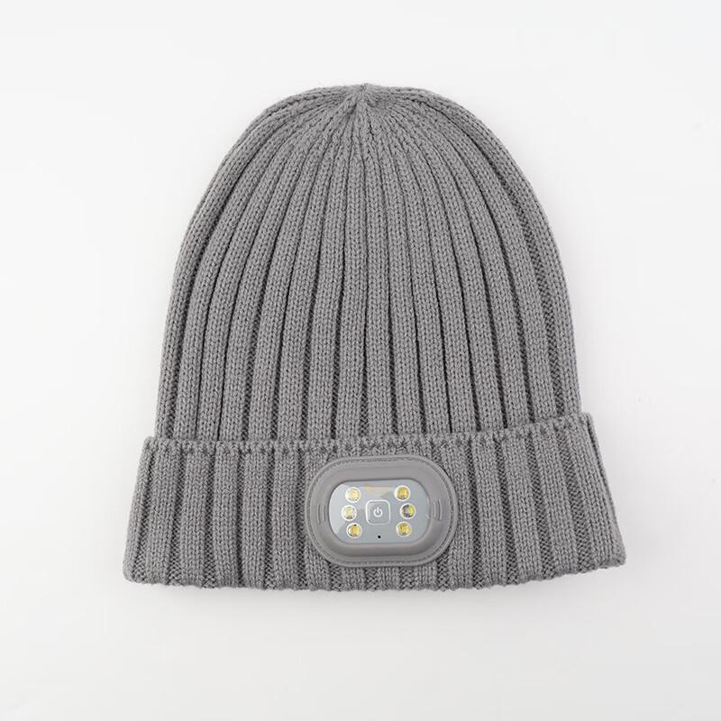 Вязаная шапка-бини в полоску со светодиодной подсветкой