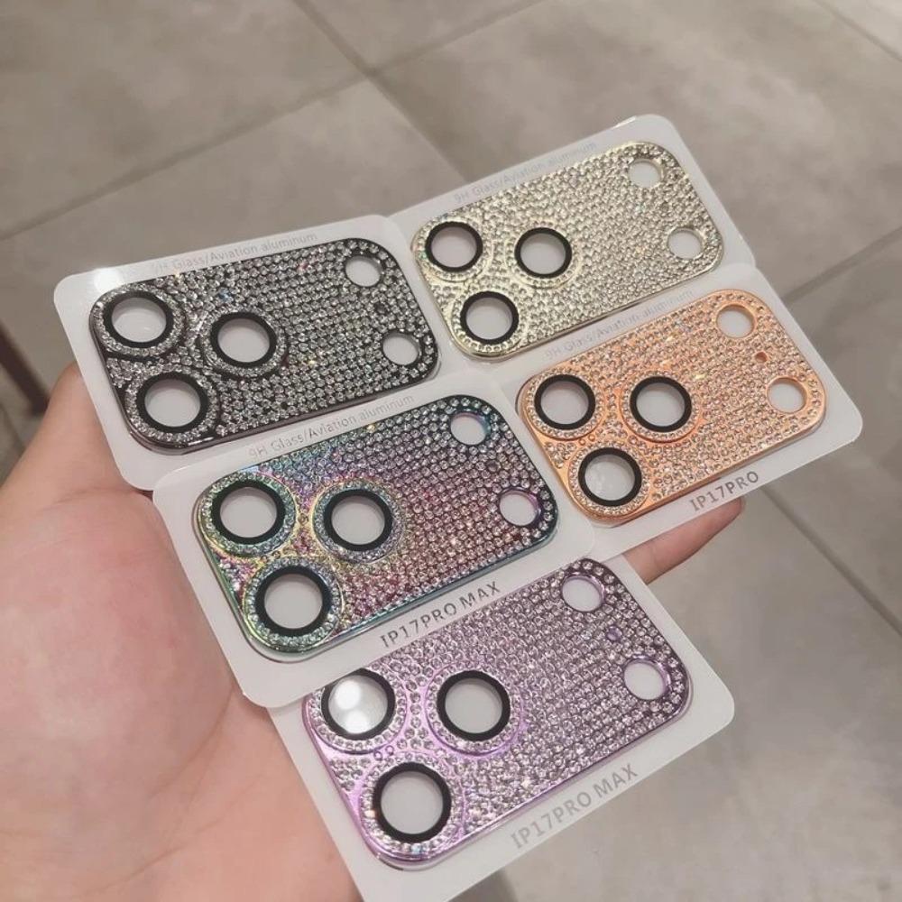 Luksusowa ręcznie robiona naklejka z cyrkoniami odpowiednia do folii na obiektyw iPhone 17Promax dla iPhone17Pro osłona tylnej kamery