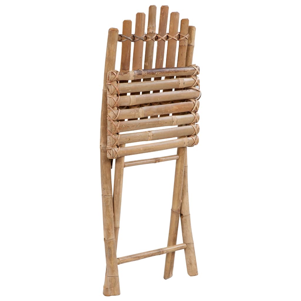 Folding Garden Chairs 2 Pcs. with Cushions Bamboo