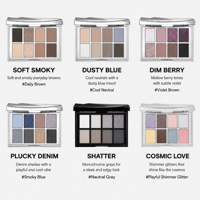 RISKY Pigment Eyeshadow Palette 7 Colors – High Pigment Blendable Eye Makeup Palette