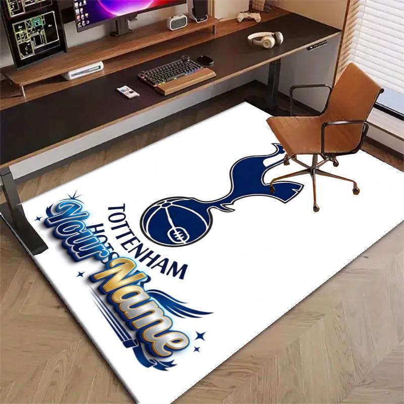 T-Tottenham Hotspur Design Area Rug Personalized Name- Non-Slip, Soft & Cozy Floor Mat for Living Room, Office - Indoor/Outdoor Carpet