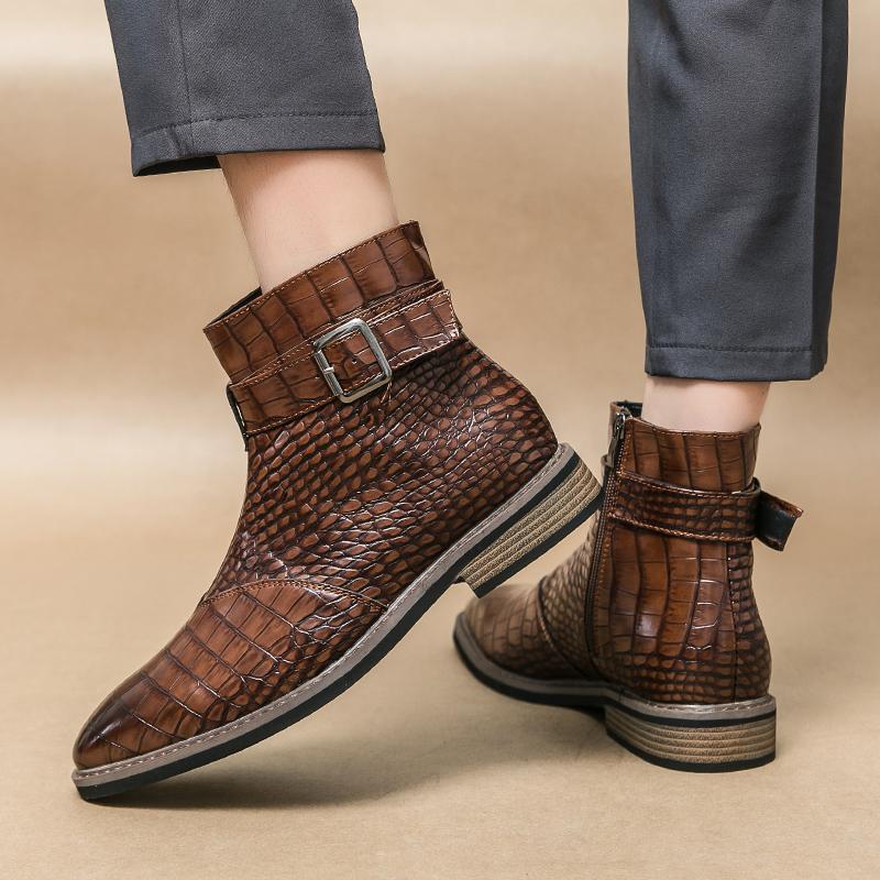 Fashion Fashion Adulto Shoes Male Leather Chelsea Shoes Business Formal Shoes Classic Casual Leather Boot Mens Pointed Toe Mens Boots
