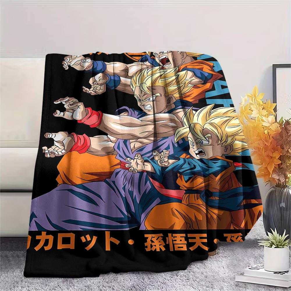 Coperta in Flanella con Stampa Personaggi Dragon Ball, Alta qualità Confortevole per Tutte le Stagioni, Arredamento per la Casa, Calore e Comfort, Perfetta per Regali di Natale