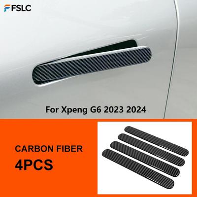 Carbon Fiber Door Handle Covers For XPENG G6  2024 Exterior Accessories Car Styling Sticker Trim 4pcs