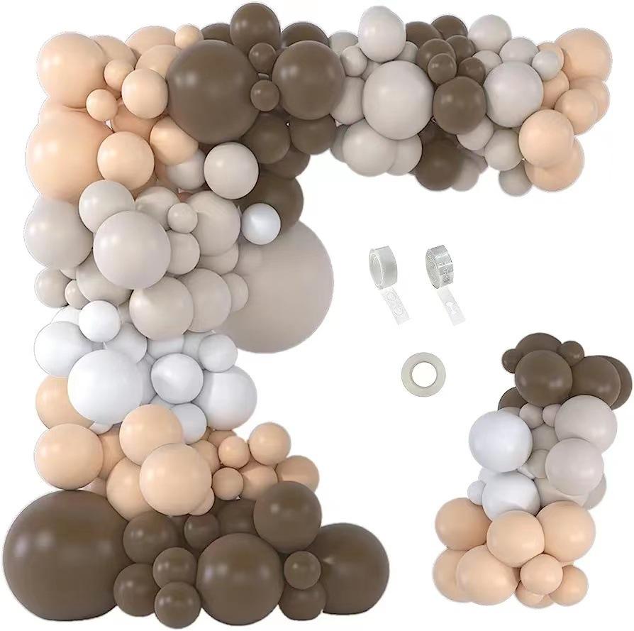 Apricot Latex Balloon Chain Party Set Vintage Brown Children'S Birthday Party Decorative Background
