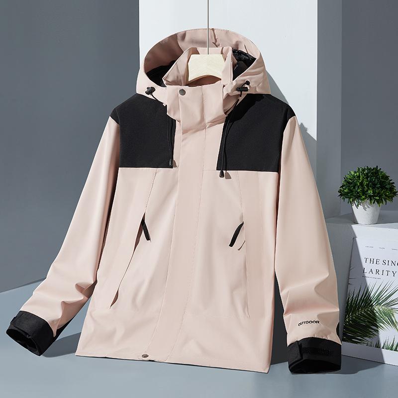 Autumn/Winter Outdoor Windproof Jacket: Women's Single Layer & Men's Three-in-One Set with Detachable Liner