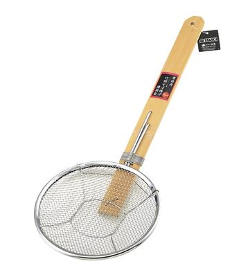 Takagi Bambu Saplı Soba 18cm Yatay Süzgeçli Kepçe Patates Kızartması Çin Paslanmaz Çelik Fritöz, Geniş, Desenli, 6 inç, Su, Erişte, Soba, Udon, Ramen,