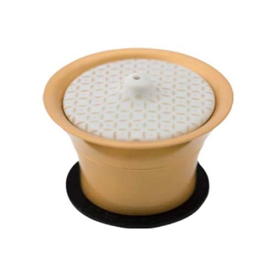 

sotto Caroma: A gentle, everyday Buddhist altar accessory. Caroma Incense holdercandle holder (gold)