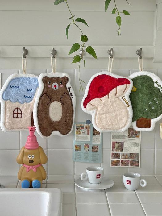 Elegant Table [] Sweet Home Hand Towel 4P Cute Kitchen Towel Friend Gift Sweet Home Hand Towel 4P