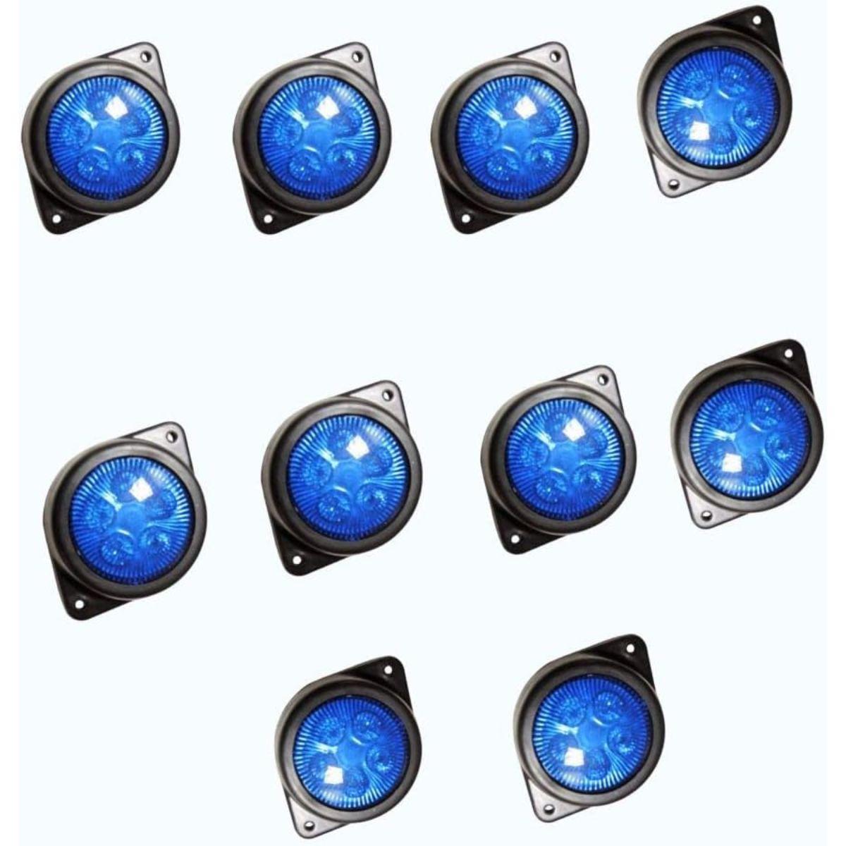 

APSMOTIV LED Outline Side Marker Lights 24V Clearance Lamp for Truck Trailers Bus and Universal ,Color Blue, Pack of 10 синій