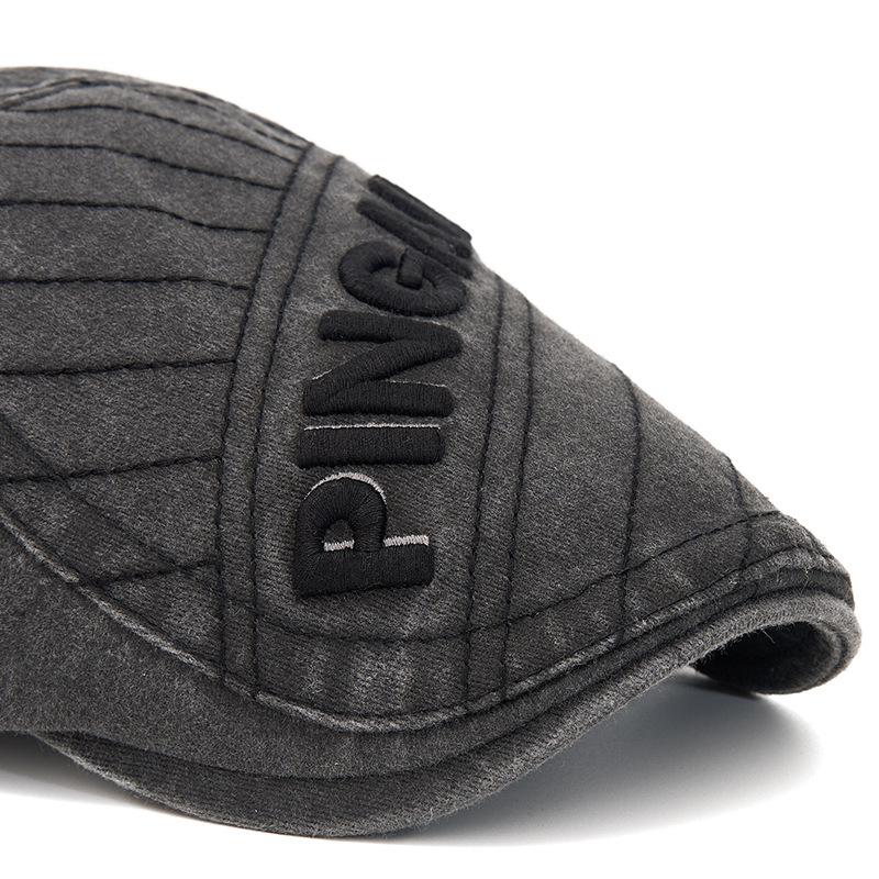 Forward Hat Men's Spring Summer British Vintage Peaked Cap Letter Embroidered Beret Sun Hat Newsboy Hat