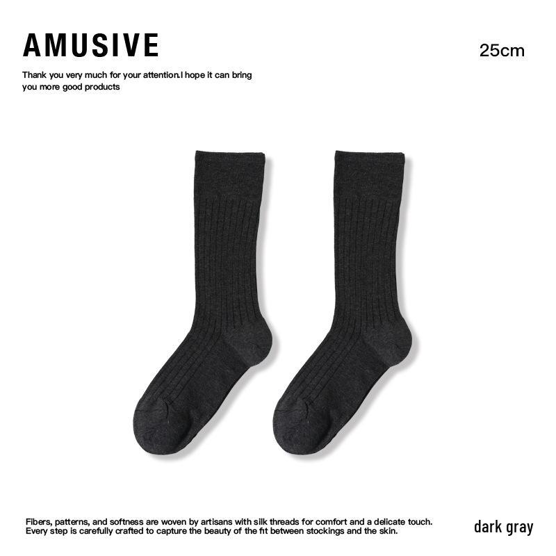 

AMUSIVE Черно-белые дышащие носки в корейском стиле: Весна/Лето, Выше колена, До колена, До середины икры с модными вертикальными полосками. One Size 36-43