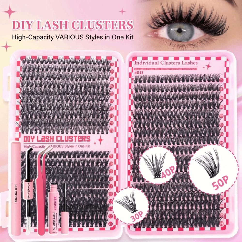 700 Clusters/Box Curvature D Dense Grafted False Eyelashes 9-16MM DIY Lashes Extension  Daily