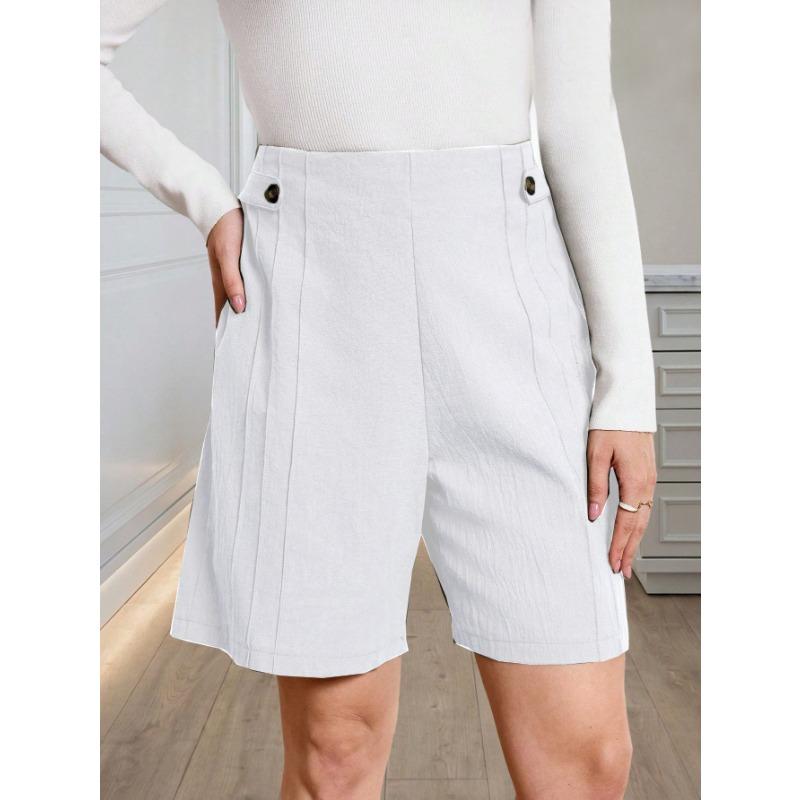 Women S Casual Mid Thigh Five Point Shorts S белый