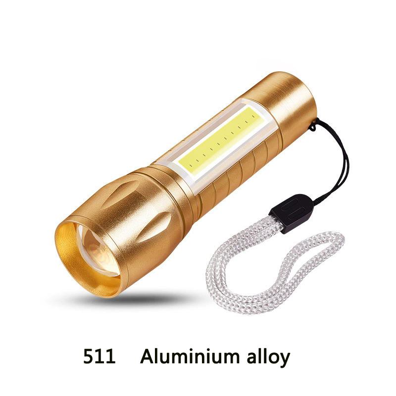 Mini LED Flashlight COB+XPE Portable Torch USB Charging Camping Lantern Zoomable Focus Light Tactical Flashlight with Pen Clip