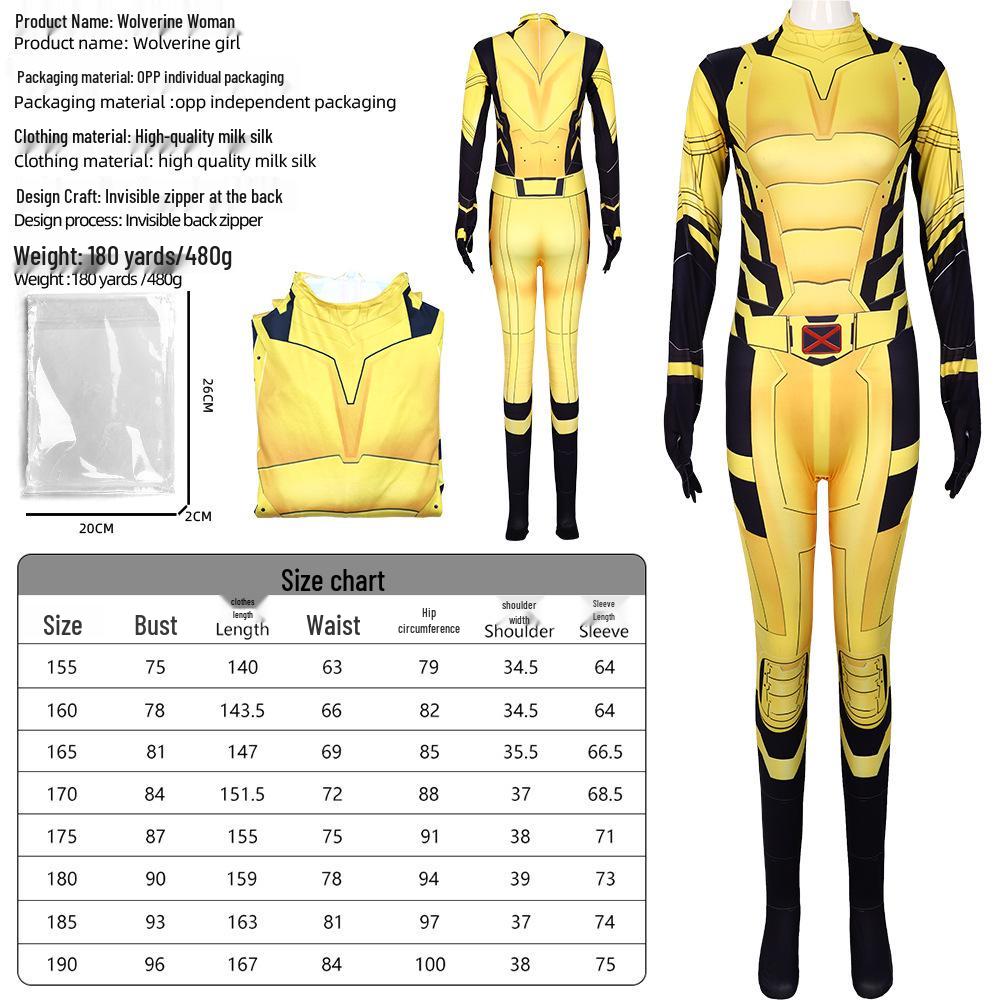 Halloween Wolverine Kids Jumpsuit with Claws & Mask - Deadpool 3 Wolf Uncle Cosplay