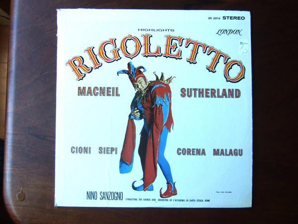 

LP Record CORNELL MACNEIL, JOAN SUTHERLAND, R - Highlights Rigoletto OS25710 London Records US Classical Used