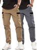Pantaloni Casual da Uomo Multi-tasche - Taglia Standard, Senza Etichetta.
