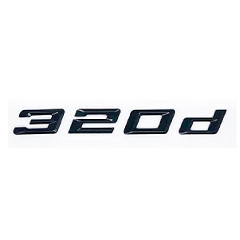 Glossy Black GT ABS Alphanumeric Emblem for BMW 3 Series E46 E90 F30 - 320i 320d 325i 325d 330i XDrive Trunk Logo Sticker