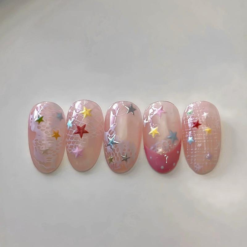 Holographic Star Nail Art Stickers Self Adhesive Assorted Colors Perfect For Diy Manicure Home Use Nail Salon Decor