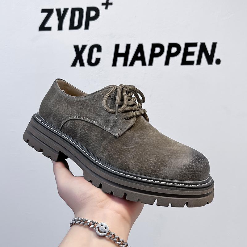 

Чоловіче взуття 2025 нові ретро черевики Мартін чоловічі низькі британський стиль робочі черевики повсякденні шкіряні черевики з великим носком чоловічі 4515-A 46 сірий колір