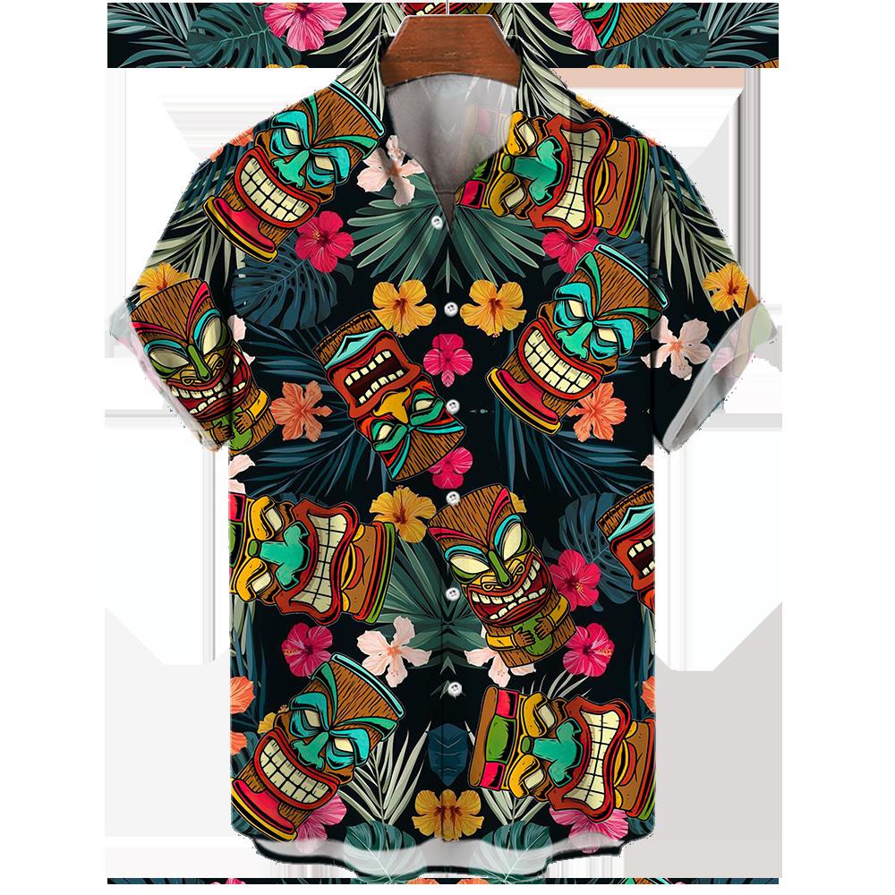 Men's Hawaiian 3d Shirts Streetwear Short Sleeve Oversized Summer Camisa Floral Masculina Blouse Retro