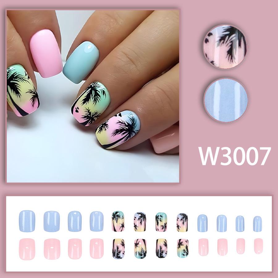 Elegant Fresh Style Macaron Series: Skin-Whitening European & American Exotic Press-On Nails.