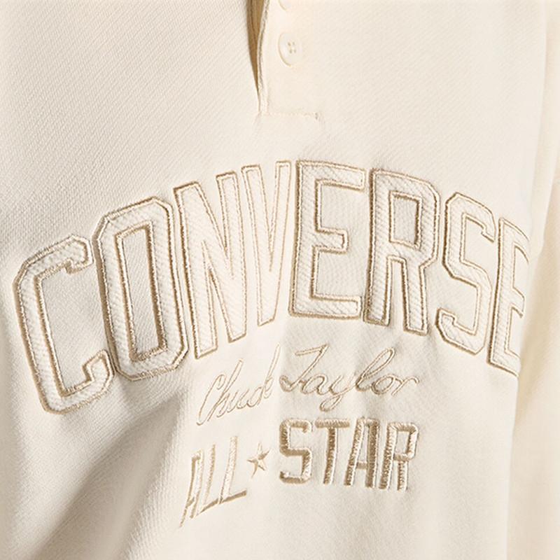 Converse BUTTONRetro Chuck Sweatshirt Women's White 10027073-A02