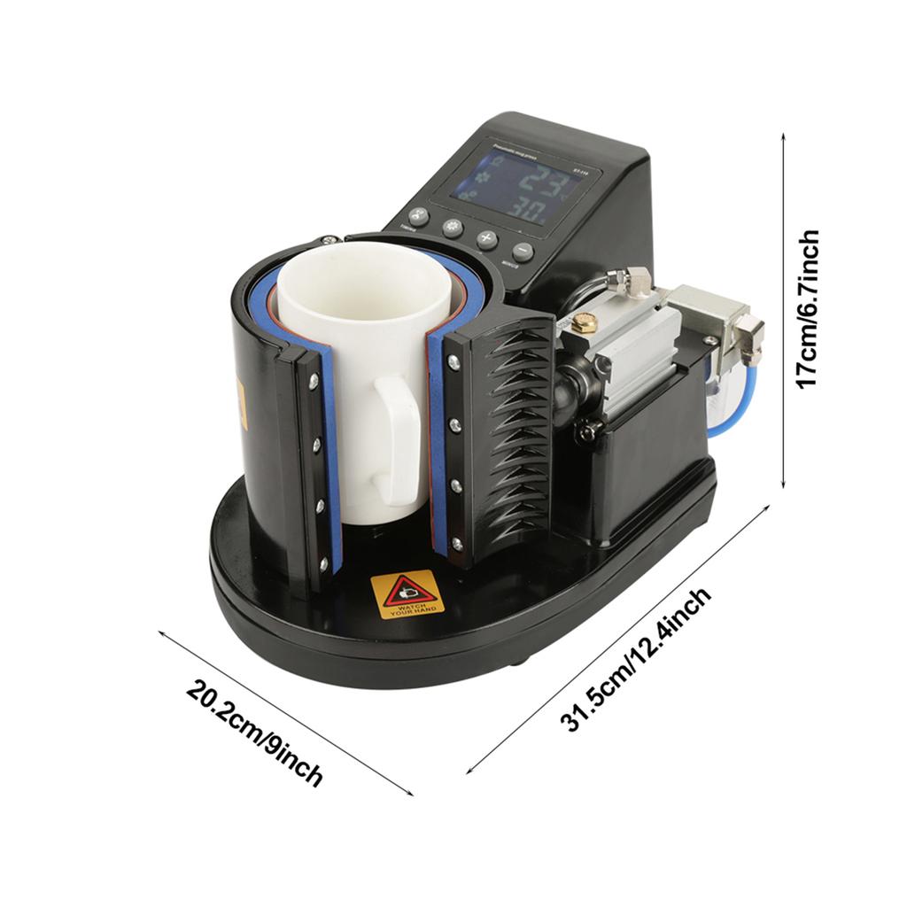 Pneumatic Auto Mug Transfer Sublimation Heat Press Machine ST‑110 Black