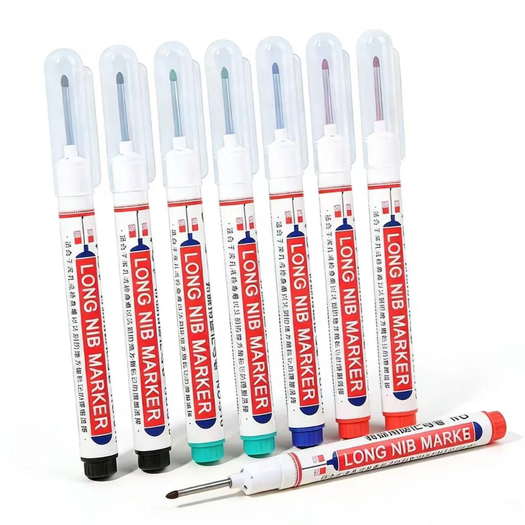 4pcs Vibrant & Fade-Resistant Colors Long-tip Permanent Markers, Works on Most Surfaces