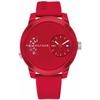 Denim Red Silicone/Rubber Strap Men's Quartz Watch 1791557