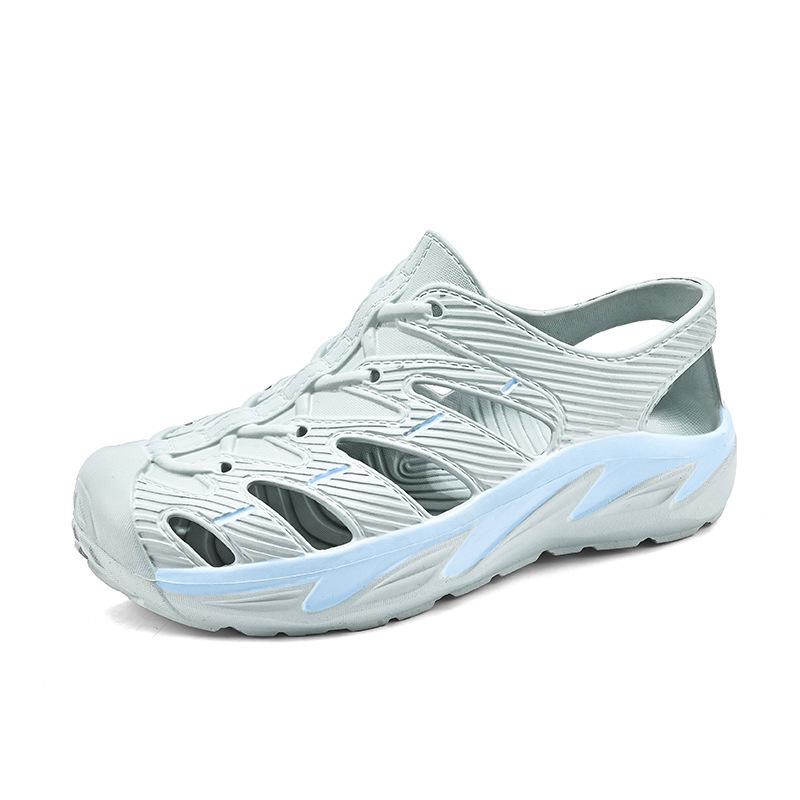 

Brand Men s EVA Chunky Sandals Closed Toe Hollow Slip on Sandals Wading Light Non-slip Sandals Beach Sandal Shoes Sandalias 2025 40 серый